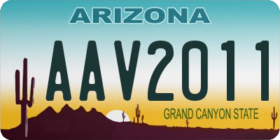 AZ license plate AAV2011