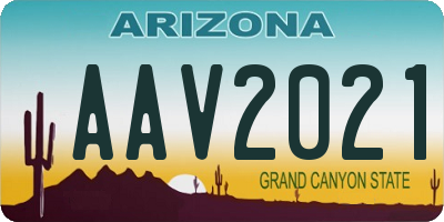 AZ license plate AAV2021