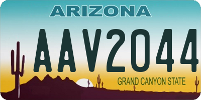 AZ license plate AAV2044