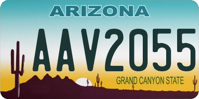 AZ license plate AAV2055