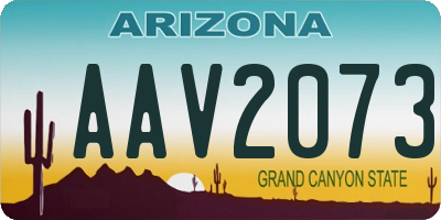 AZ license plate AAV2073