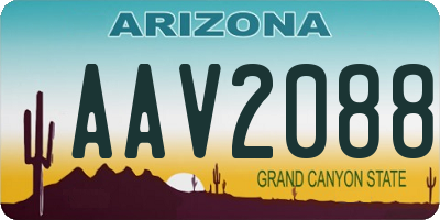 AZ license plate AAV2088