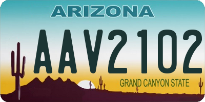 AZ license plate AAV2102
