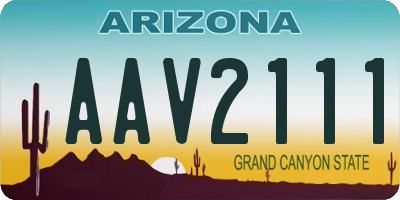 AZ license plate AAV2111