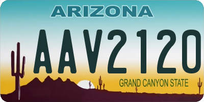 AZ license plate AAV2120