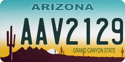 AZ license plate AAV2129