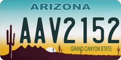 AZ license plate AAV2152