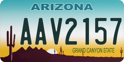 AZ license plate AAV2157