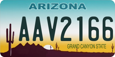 AZ license plate AAV2166