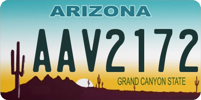 AZ license plate AAV2172
