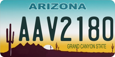 AZ license plate AAV2180