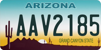 AZ license plate AAV2185