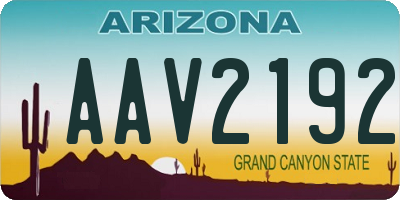AZ license plate AAV2192