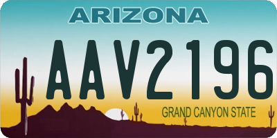 AZ license plate AAV2196