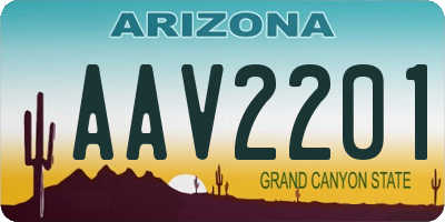 AZ license plate AAV2201