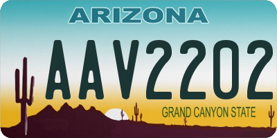 AZ license plate AAV2202