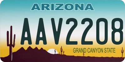 AZ license plate AAV2208