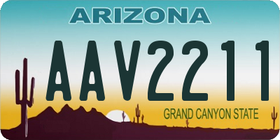 AZ license plate AAV2211