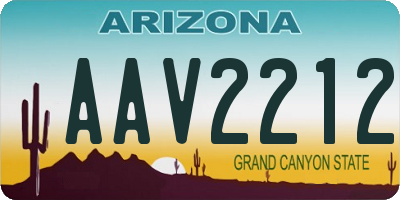 AZ license plate AAV2212