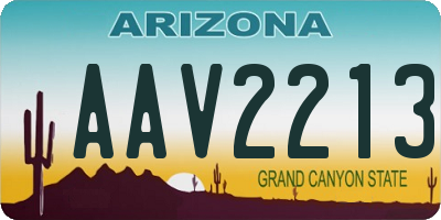 AZ license plate AAV2213