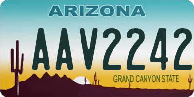 AZ license plate AAV2242