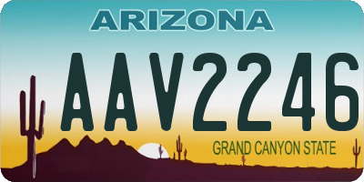 AZ license plate AAV2246
