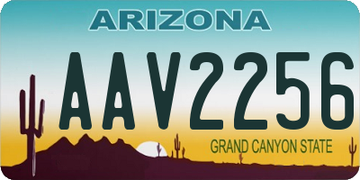 AZ license plate AAV2256