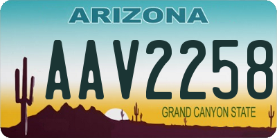 AZ license plate AAV2258