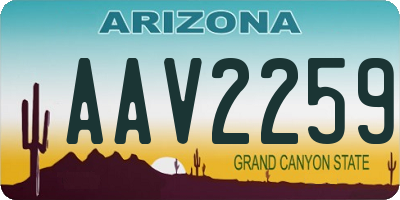 AZ license plate AAV2259