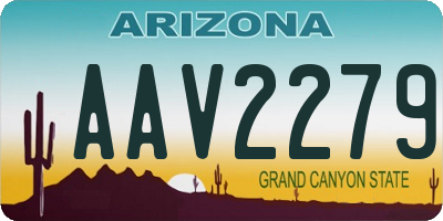 AZ license plate AAV2279