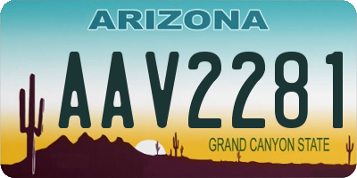 AZ license plate AAV2281