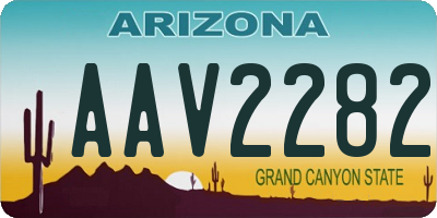 AZ license plate AAV2282