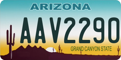AZ license plate AAV2290