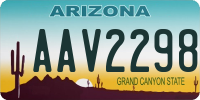 AZ license plate AAV2298