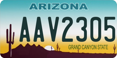 AZ license plate AAV2305