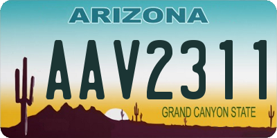 AZ license plate AAV2311
