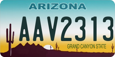 AZ license plate AAV2313