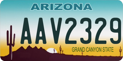 AZ license plate AAV2329