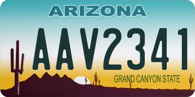 AZ license plate AAV2341