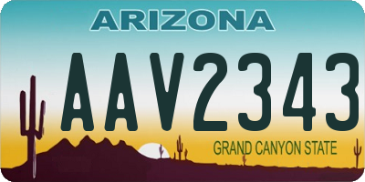 AZ license plate AAV2343