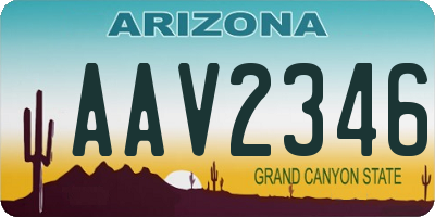 AZ license plate AAV2346