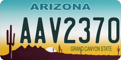 AZ license plate AAV2370