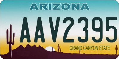 AZ license plate AAV2395