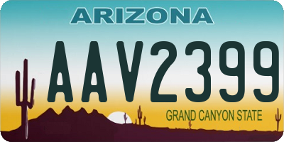 AZ license plate AAV2399