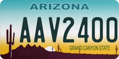 AZ license plate AAV2400
