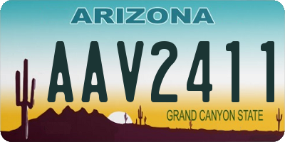AZ license plate AAV2411