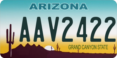 AZ license plate AAV2422