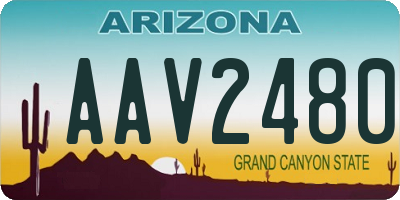 AZ license plate AAV2480
