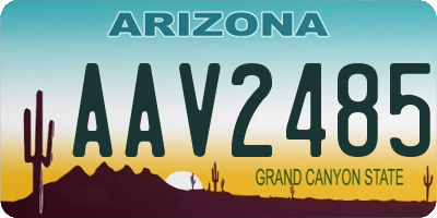 AZ license plate AAV2485