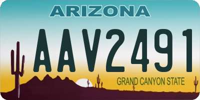 AZ license plate AAV2491